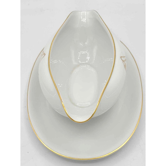Vtg KPM Krister China Germany Sauce Gravy Boat and Creamer. Gold Rose Design - Picture 6 of 16